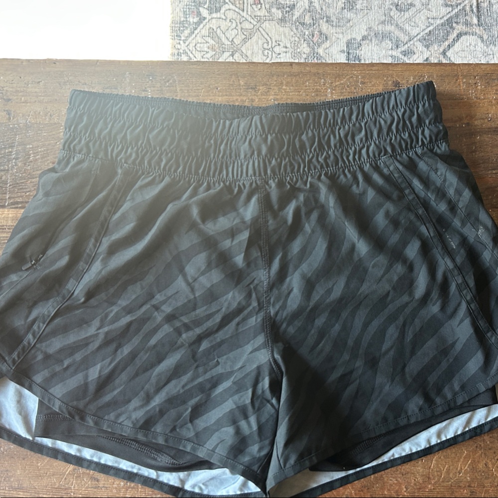 Avia Women's Athletic Shorts with Black Zebra Design